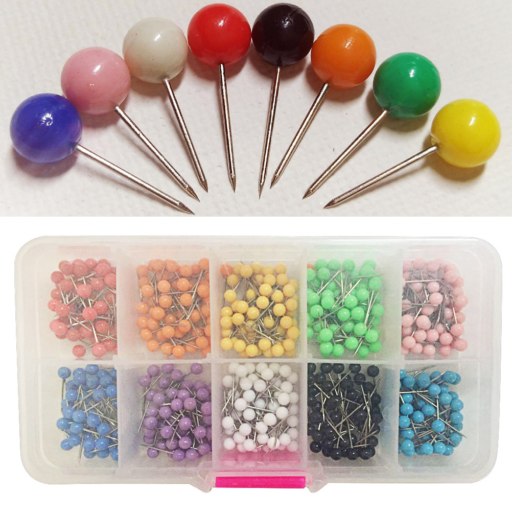 Head Pin Assorted - 500Pcs Round Head Push Pins Plastic