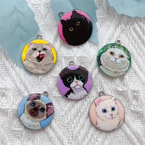 10pcs cartoon animal cat ename - Jewelry Making Party recension och pris