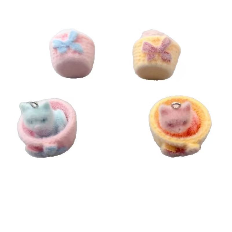 4pcs 3D plush resin cat pendan - Jewelry Making Party recension och pris