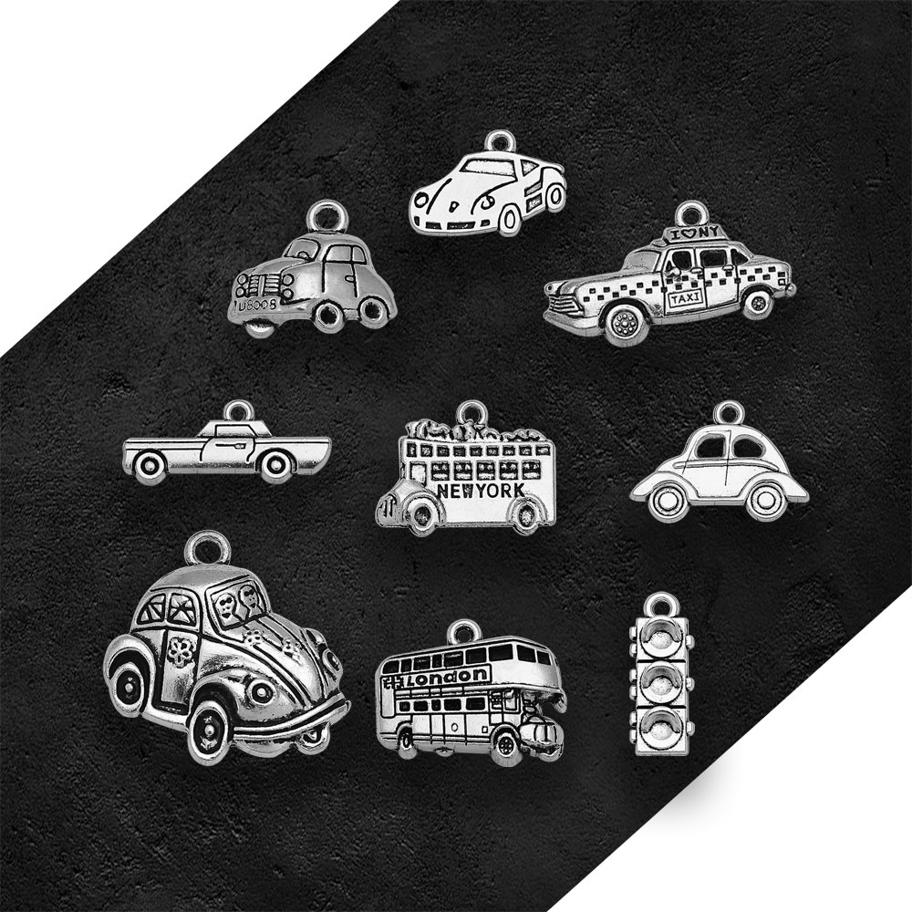 Silver Plated Taxi Bus Car Tra - Jewelry Making New York recension och pris