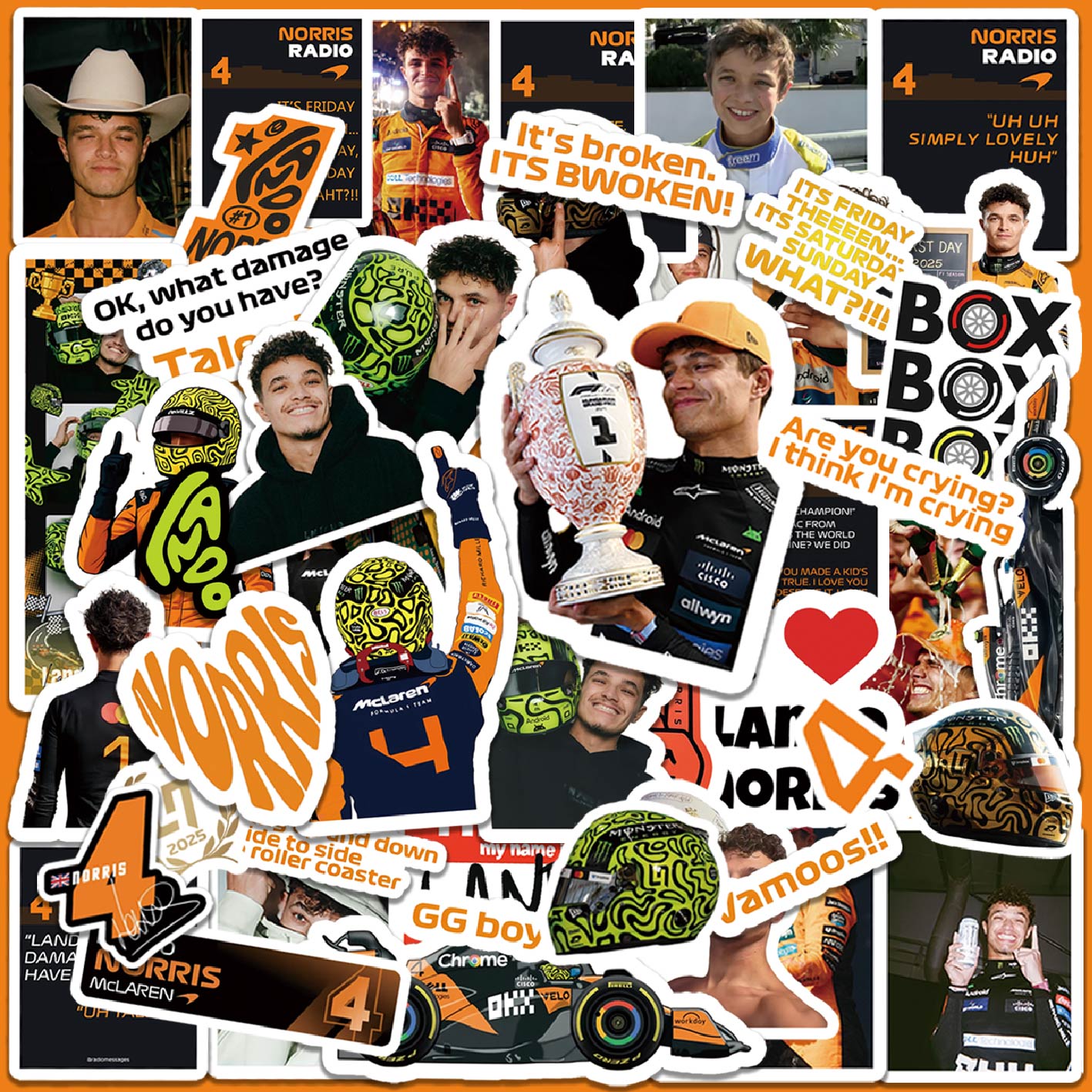 5-6 Sheets F1 Stickers, Norris - Jewelry Making Party recension och pris
