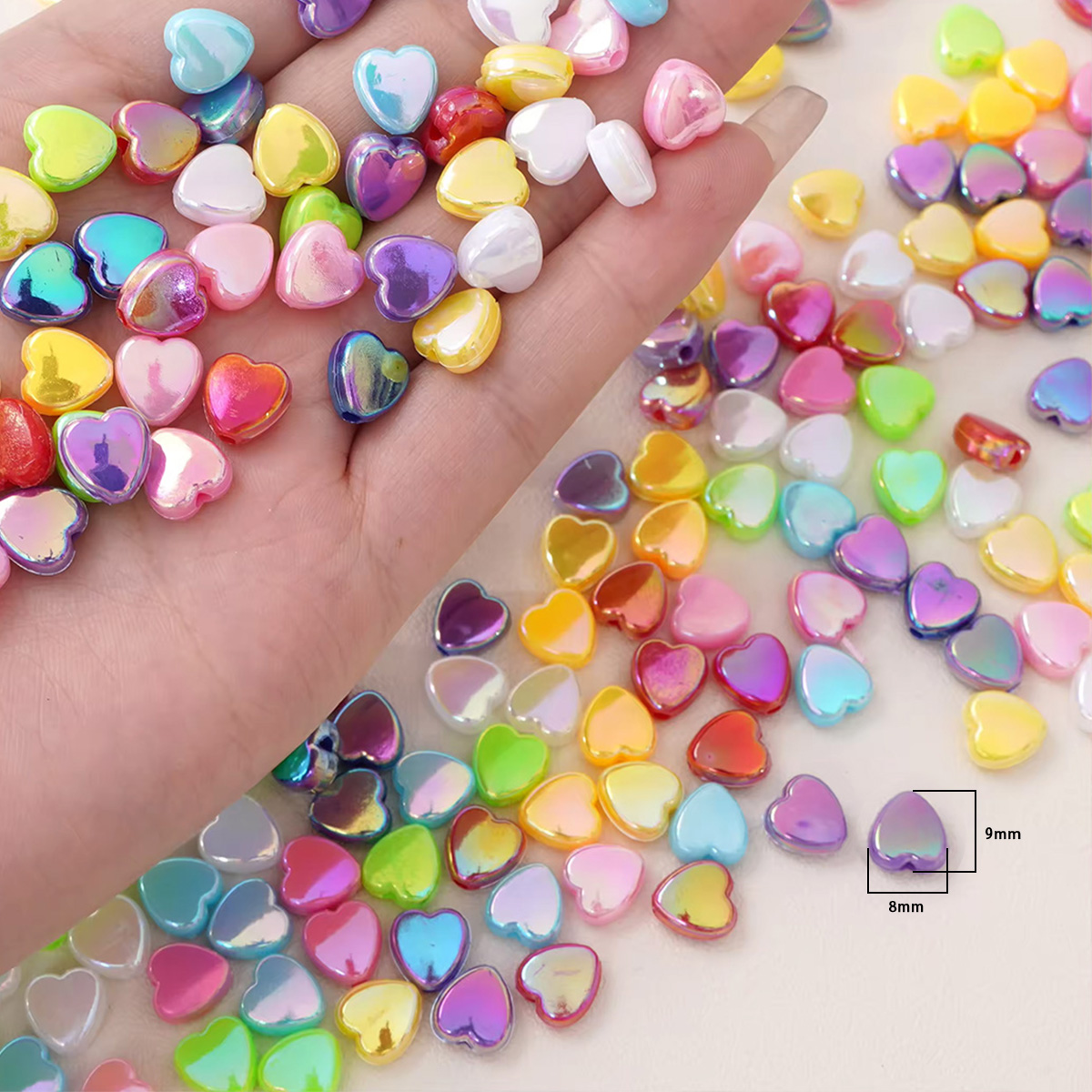 100Pcs 8×9mm Acrylic Iridescen - Jewelry Making Tools And Supplies recension och pris