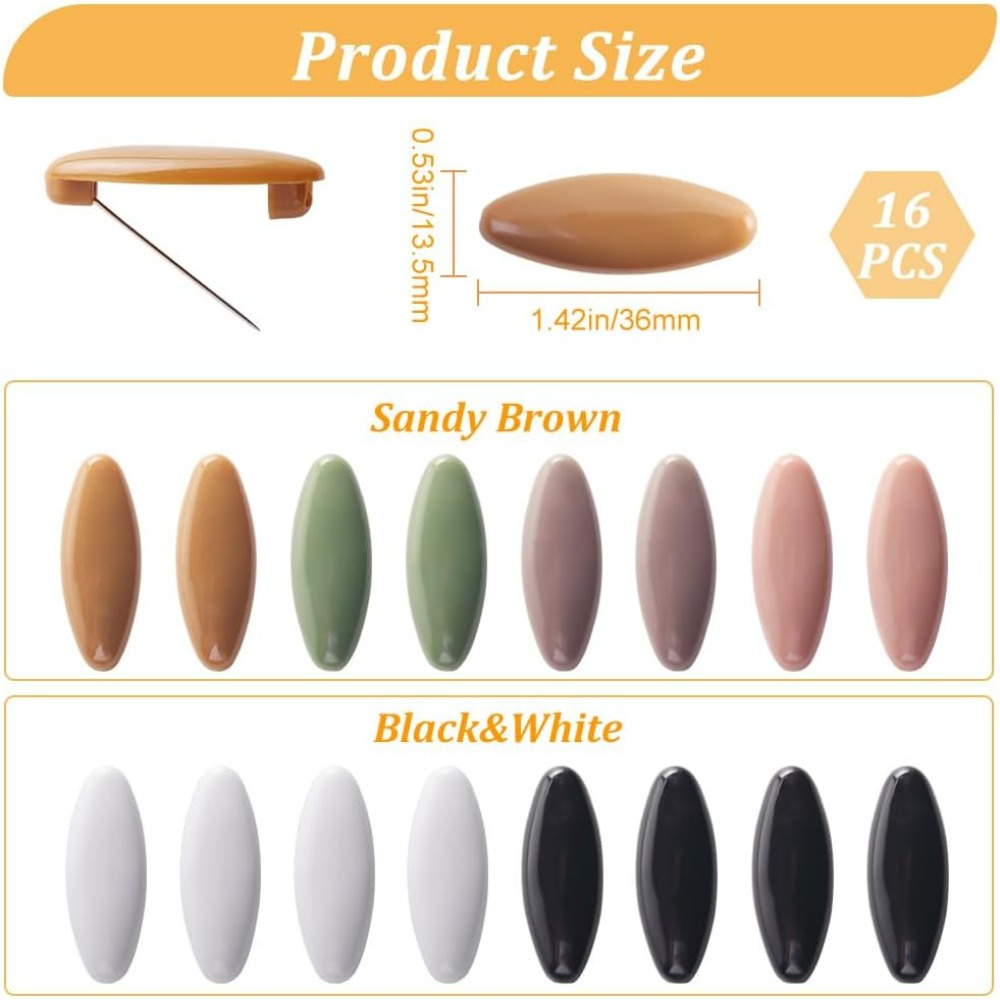 16Pcs 8 Color Hijab Pins Color - Head Pin Assorted recension och pris