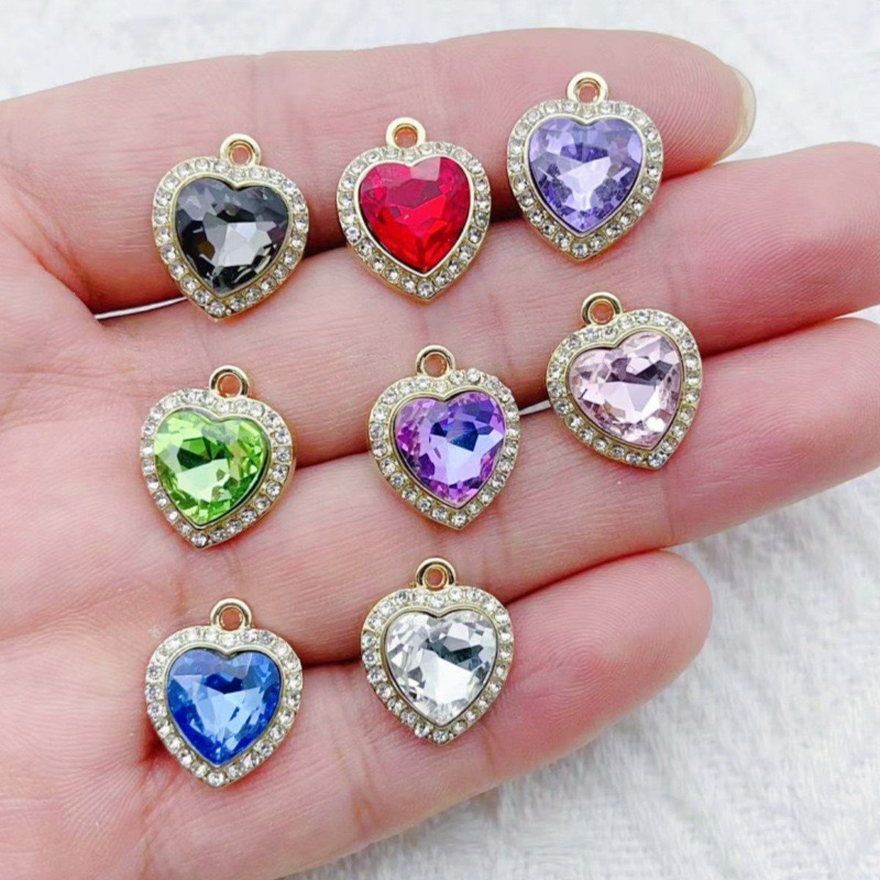 10pcs heart-shaped inlaid colo - Jewelry Making Party recension och pris