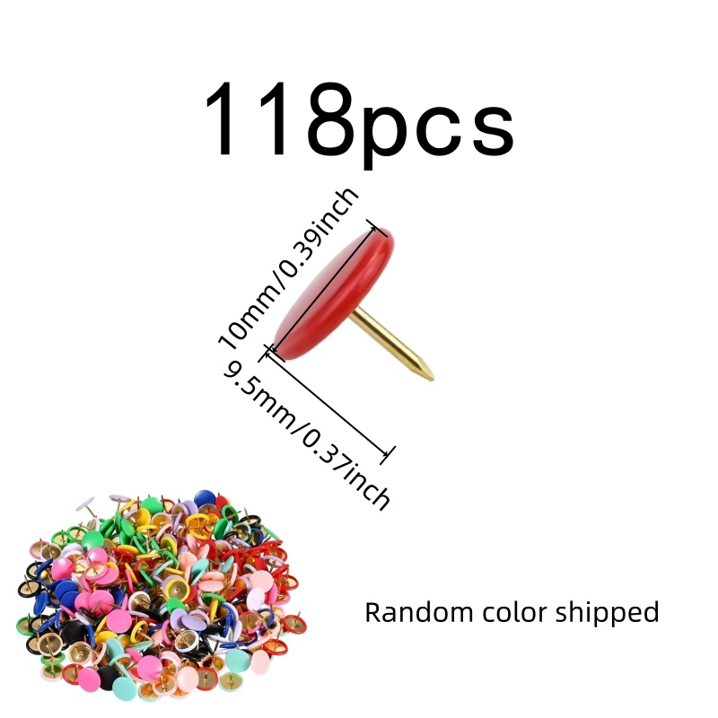 118 pcs Round Head Push Pins,  - Head Pin Assorted recension och pris