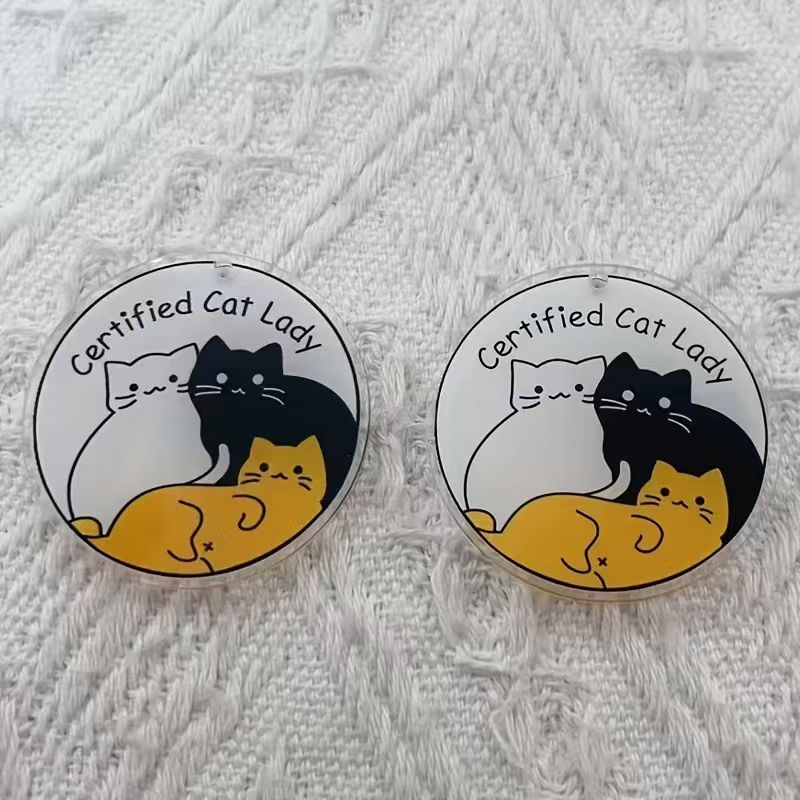 10pcs acrylic cute cat pendant - Jewelry Making Party recension och pris