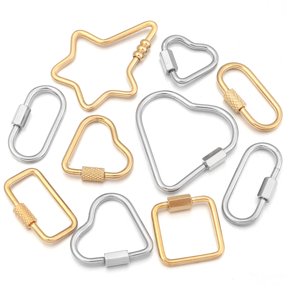 2pcs Gold Stainless Steel Hear - Jewelry Making Articles recension och pris