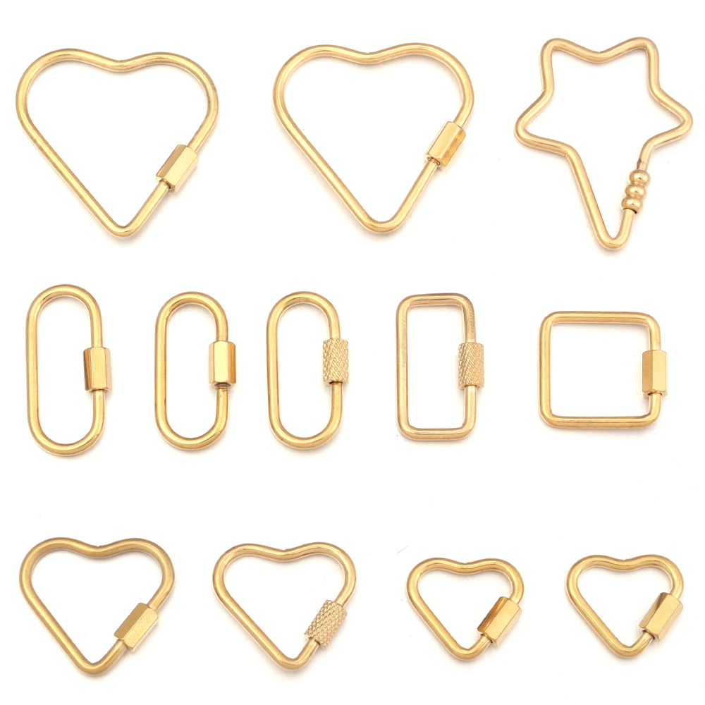 2pcs Gold Stainless Steel Hear - Jewelry Making Articles recension och pris