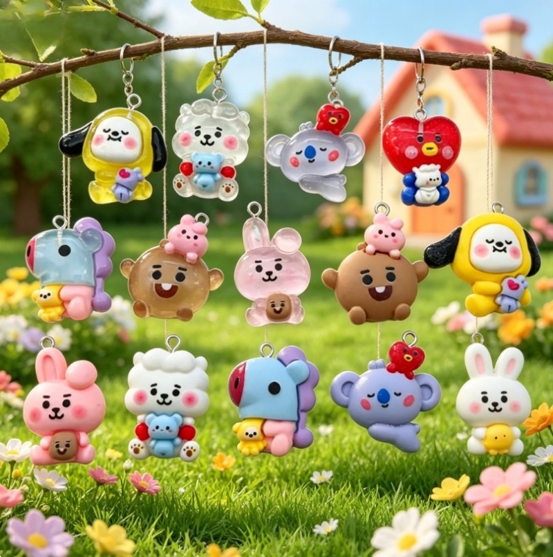 7pcs BT21 Resin Cartoon Charm  - Jewelry Making Ideas recension och pris