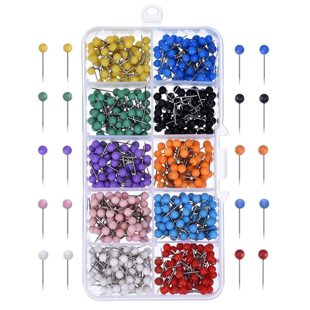 500Pcs Round Head Push Pins Pl - Head Pin Assorted recension och pris