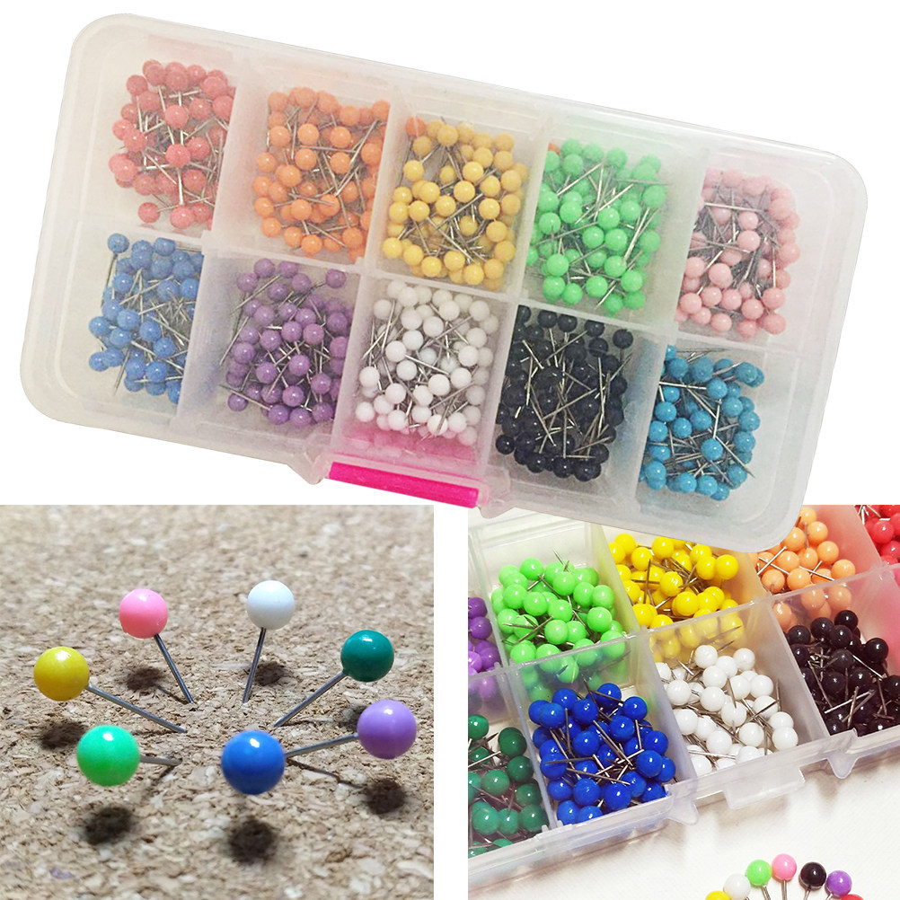 500Pcs Round Head Push Pins Pl - Head Pin Assorted recension och pris