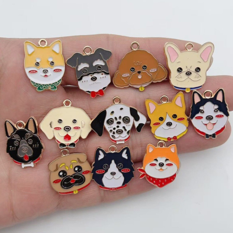 12pcs cartoon pet spotted dog  - Jewelry Making Party recension och pris